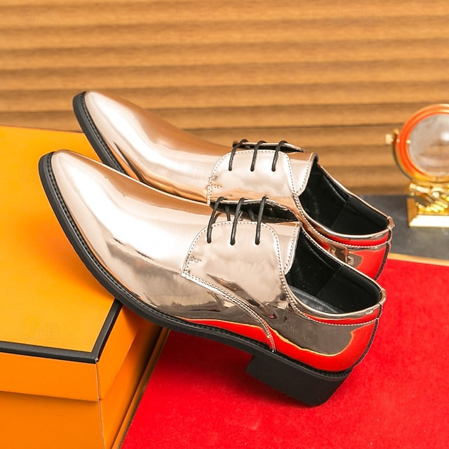 Lace-Up Formal Patent Men Shoes – for Glossy Leather Green