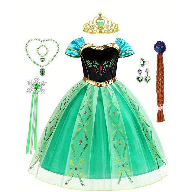 Frozen Fairytale Dress Anna Theme Girl Party Flower Princess