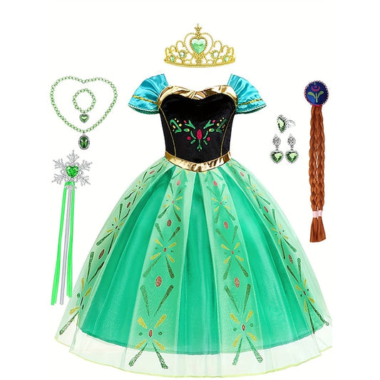 Frozen Fairytale Dress Anna Theme Girl Party Flower Princess