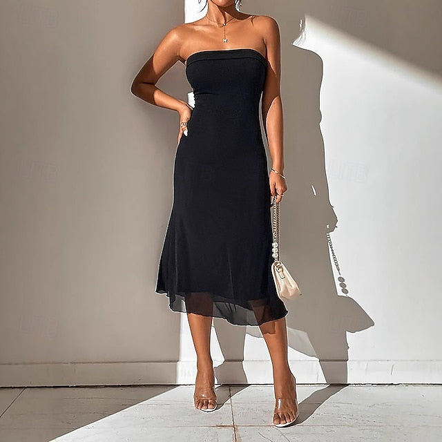 Women's Midi Dress Cocktail Dress Sheath Dress Elegant