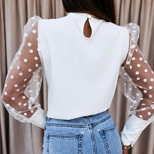 Women's Lace Splicing Top Blouse Chiffon Tops Ruched Lace