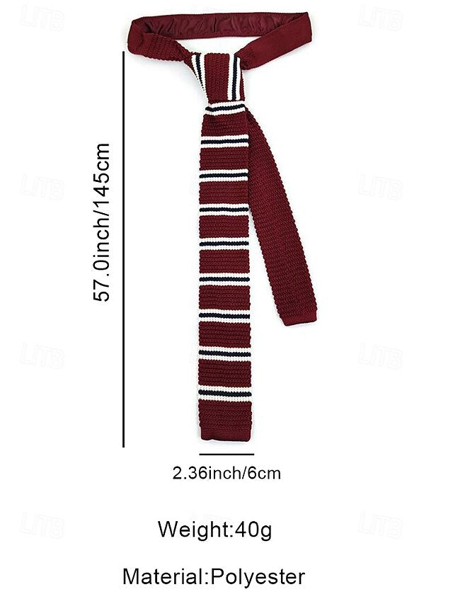 Christmas Stripe Men's Neck Woven - Stylish Knit Tie