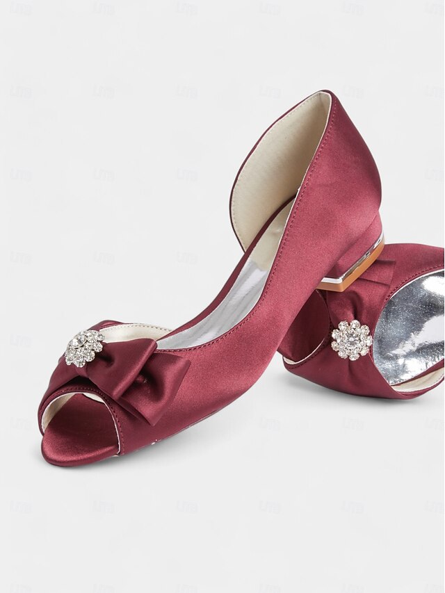 satin luxurious flats with crafted a sparkling Elegant in