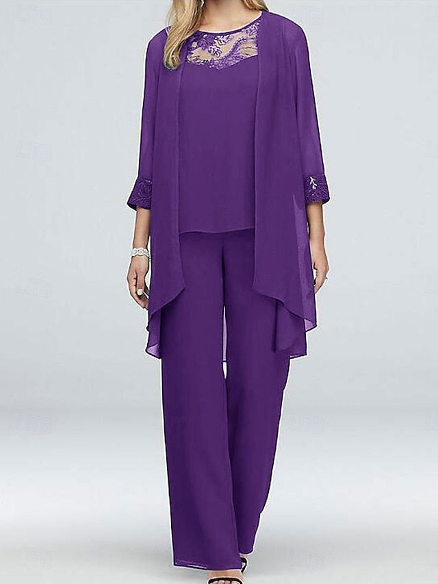 Dress Bride Crew Elegant Mother Piece 3 the Neck of Vintage