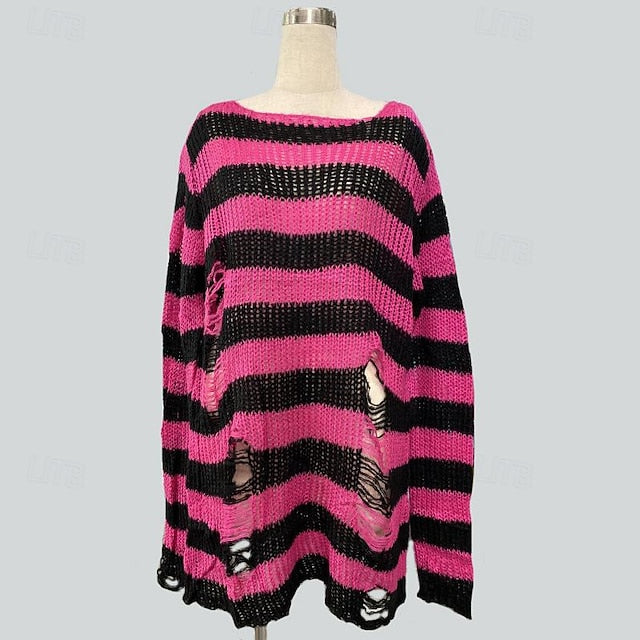 Punk & Gothic Y2K Rib Knit Knitted Cardigans Sweaters Fancy
