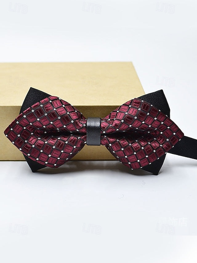 Bow Christmas with Tie Geometric Pattern Men's