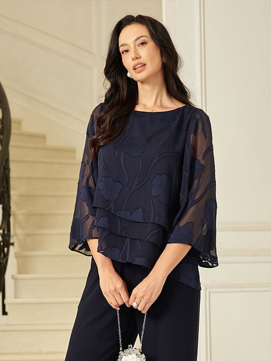 Women's Lace Shirt Blouse Dressy Tops Chiffon Tops