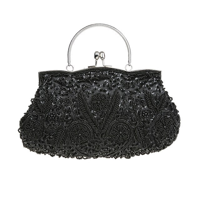 Women's Purse Beaded Vintage Clutch – Evening White