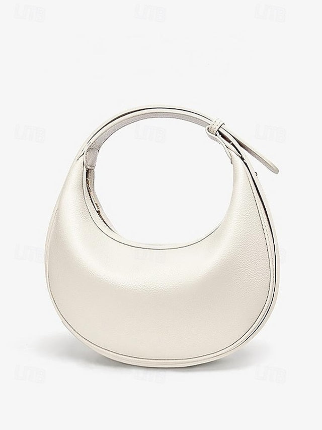 Elegant Stylish Women's White Crescent Bag - Shoulder