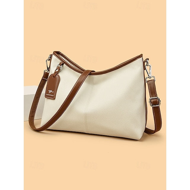 Hobo Accents Green Bag Faux with Brown Leather