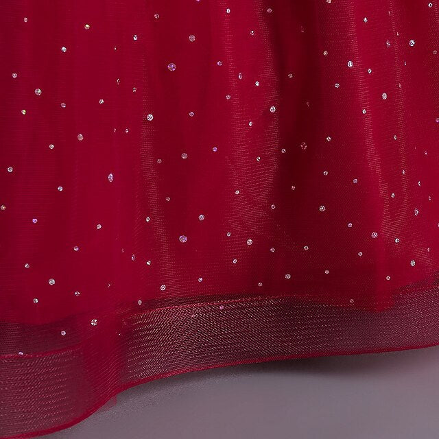 Sequin Color Kids Sleeveless Party Dress Girls' Solid