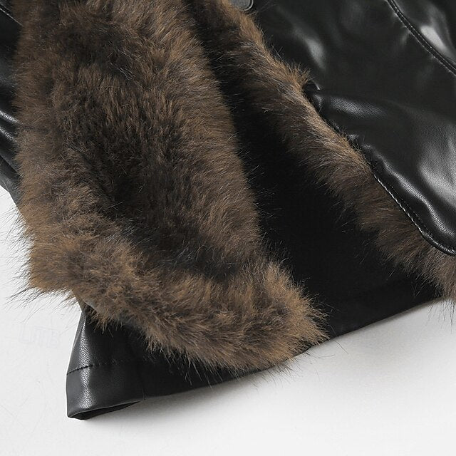 Collar Buttons Comfortable Casual Jacket Fur Warm Women's