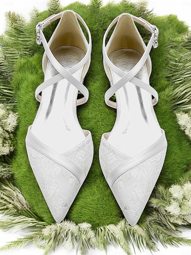 Cross-Strap with Satin Shoes Heel Navy for Blue Low Overlay Lace