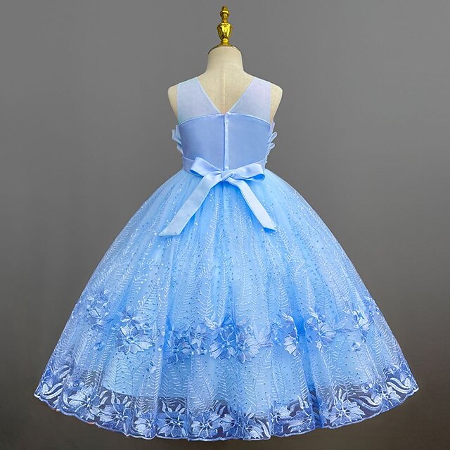 Kids Flower Girls' Girl Colored Solid Dress