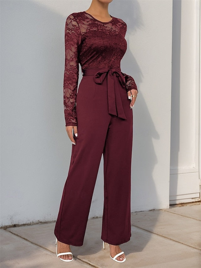 Jumpsuit / Pantsuit Mother of the Bride  Elegant Casual Jewel