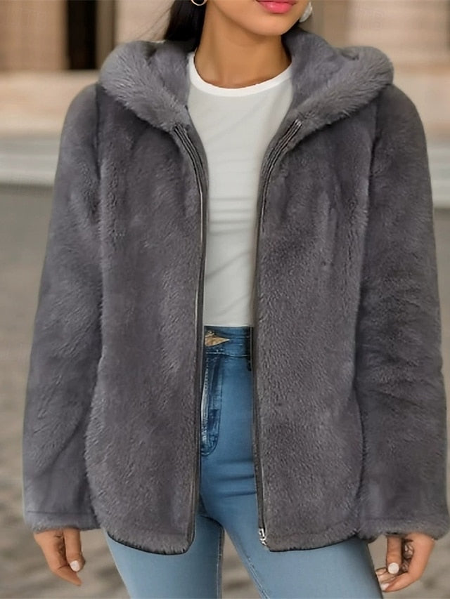 Zipper Casual Jacket Women's Warm Comfortable Pocket