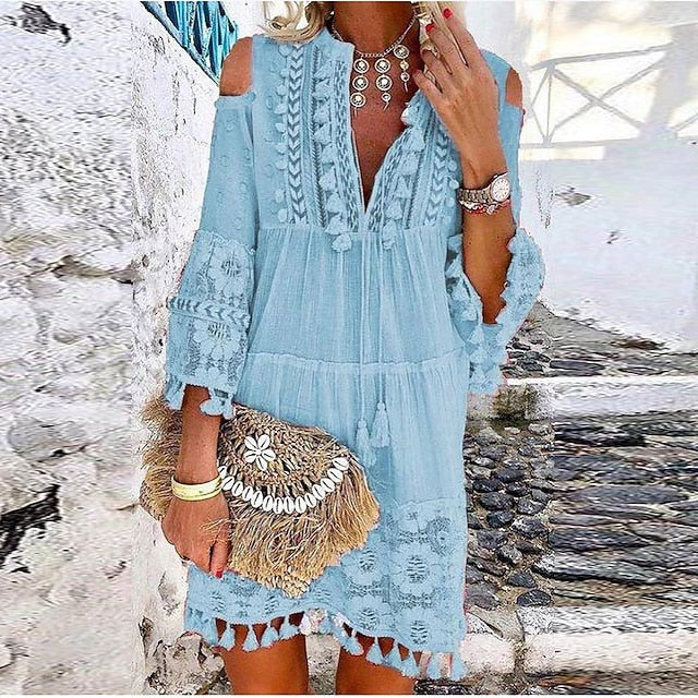 Women's Mini Dress Shift Dress Boho Dress Vacation Vintage