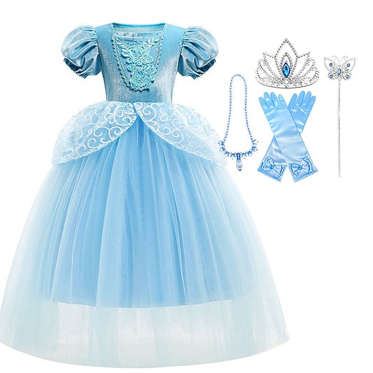 Dress Princess Theme Party Flower Fairytale Cinderella Girl