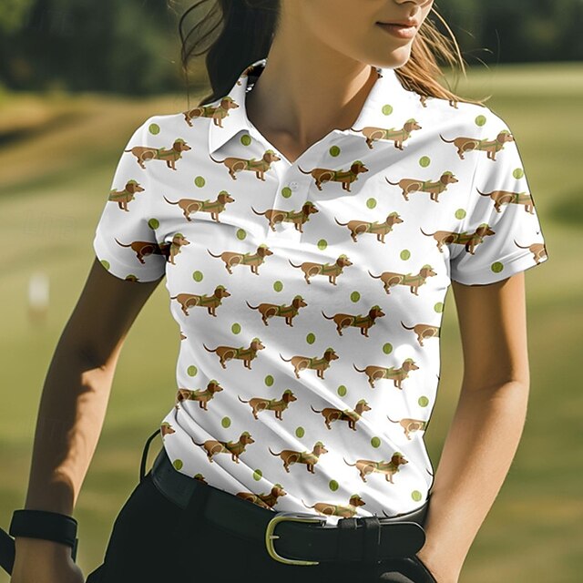 Women's Animal Tennis Shirt Short Sleeves Print UPF50+