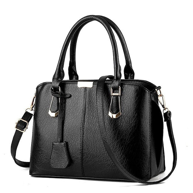 Leather Elegant Faux Handbag Green Women's Structured –