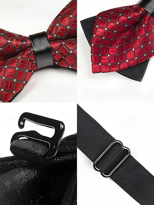 Pattern Christmas with Geometric Tie Bow Men's