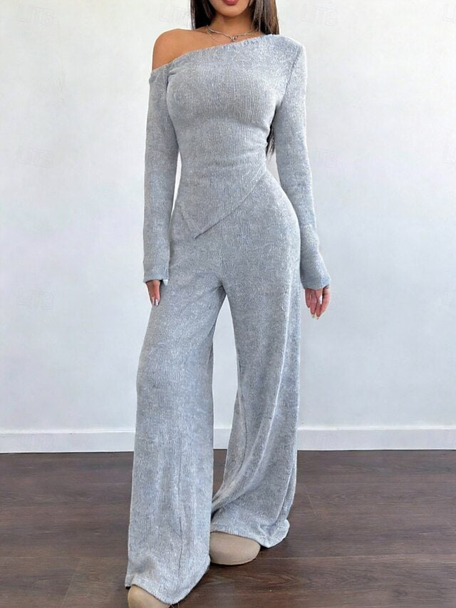 Women's Two Piece Sets Pants Sets Bolero Top Long Sleeve