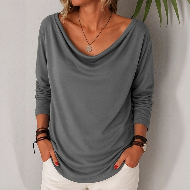 Women's T Shirt Faux Cotton Linen Tee Top Plain Fashion