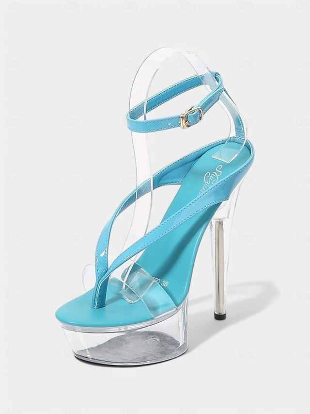 Nightclub Platform  Sandals Lavender Heel Sexy Clear –