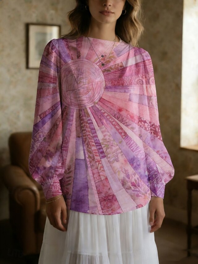 Women's Shirt Casual Shirt Blouse Print Graphic Geometric