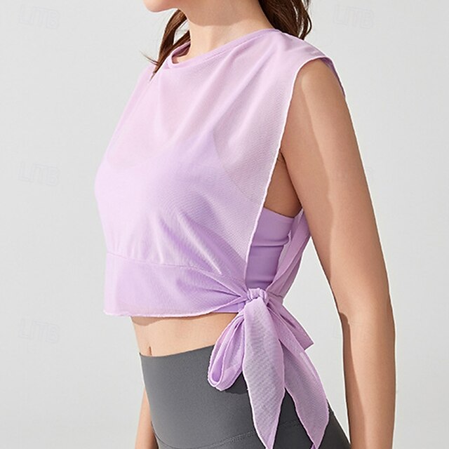 Women's Workout Crop Shirt Yoga Top Quick Dry Breathable