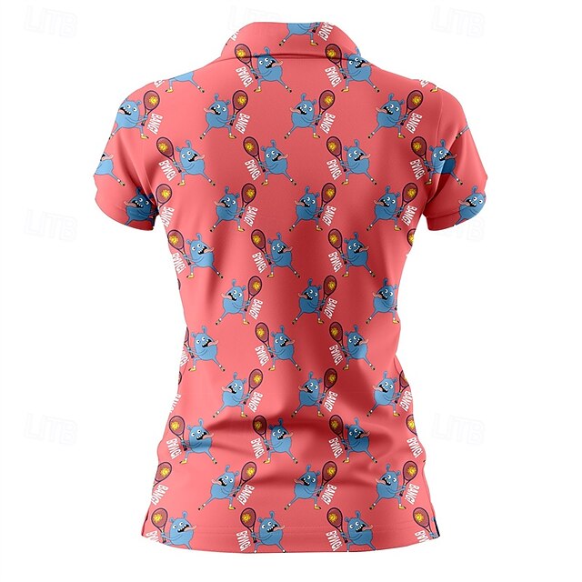 Women's Animal Tennis Shirt Short Sleeves Print UPF50+