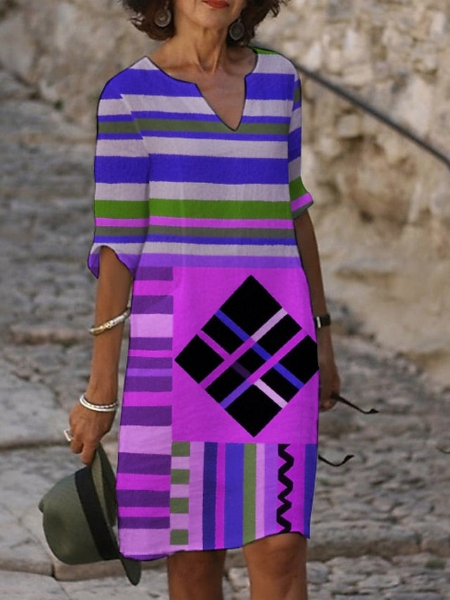 Women's Midi Dress Casual Dress Print Dress Vintage Daily