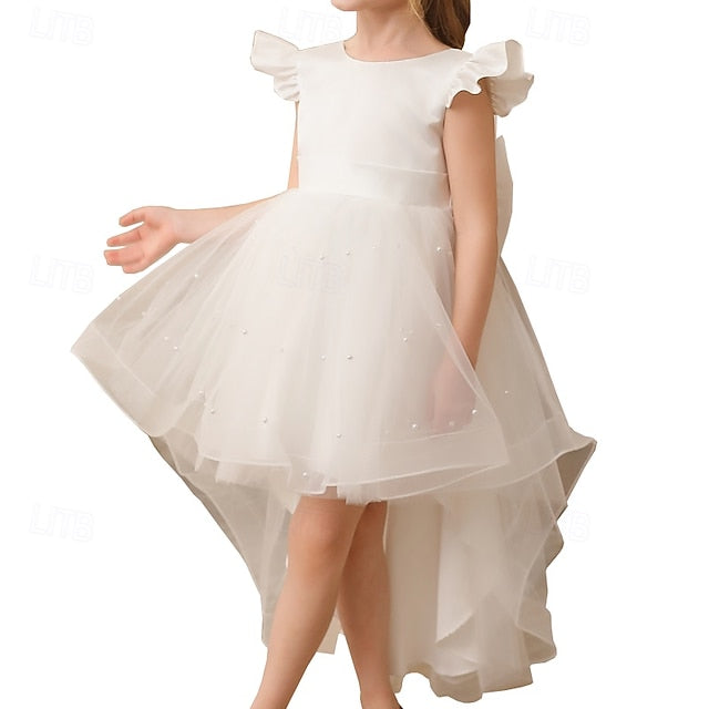 Dress Girls' Party Color Kids Flower Girl Solid
