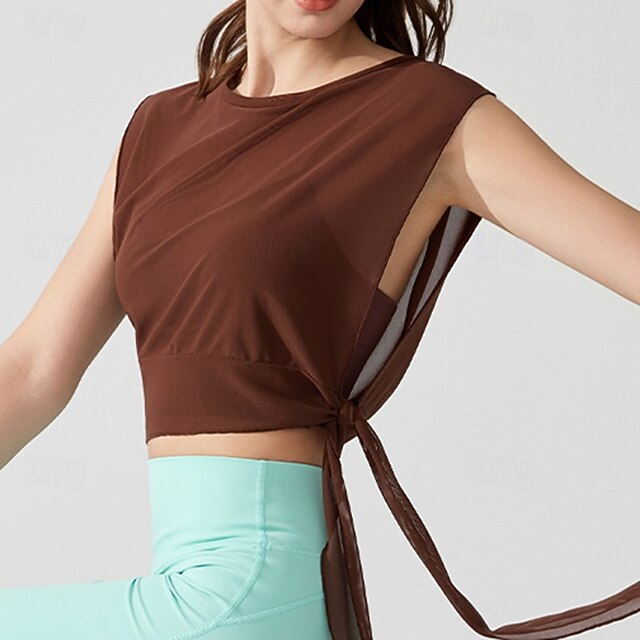 Women's Workout Crop Shirt Yoga Top Quick Dry Breathable