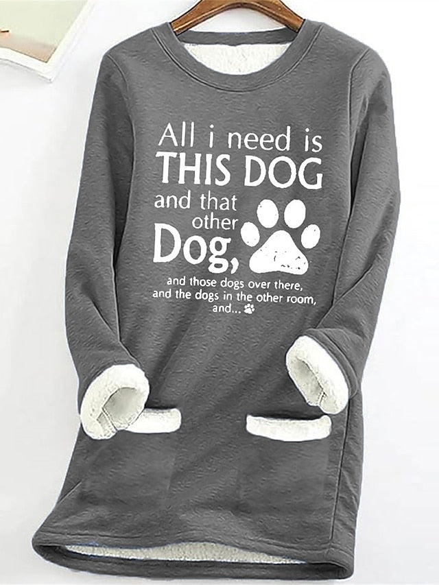 Women's Sweatshirt Pullover Fleece Lined Warm Pajamas