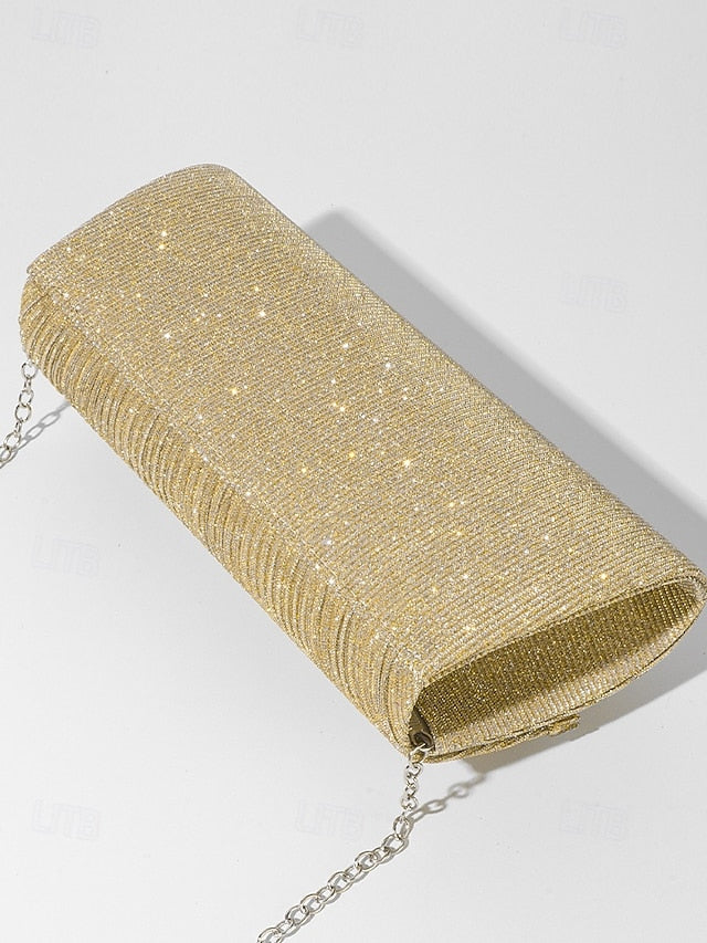 Blue Rhinestone Glitter Accent with Clutch Purse Bow