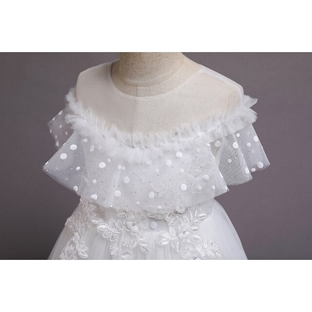 Flower Solid Party Dress Girl Girls' Color Kids