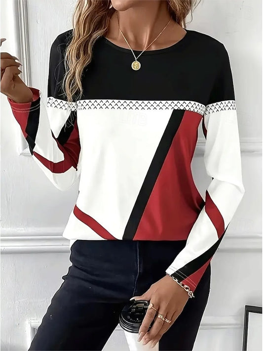 Easter Women's T shirt Long Sleeve Crew Neck Long Sleeve