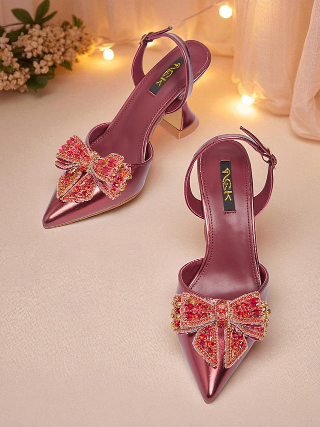 Pumps Slingback Gold - Metallic Toe Pointed High Women's
