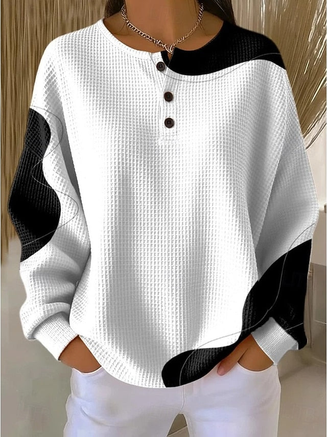 Women's Pullover Sweatshirt Abstract Casual Long Sleeve