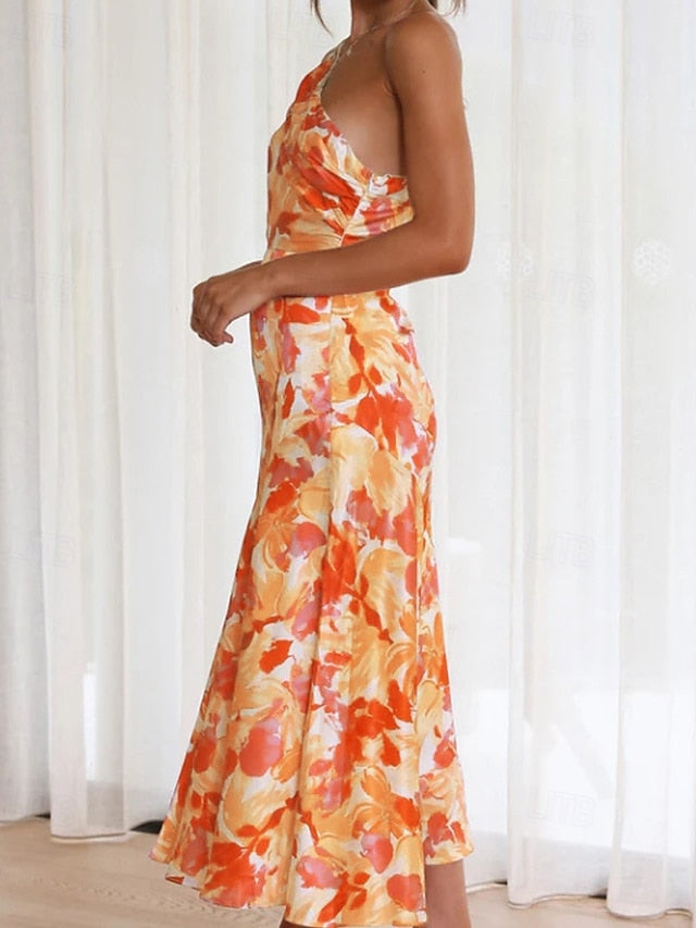 Women's Midi Dress Floral Dress Print Dress Fashion Modern