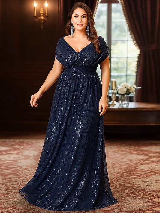 A-Line Floor Length Wedding Guest Dress Formal Dresses Evening