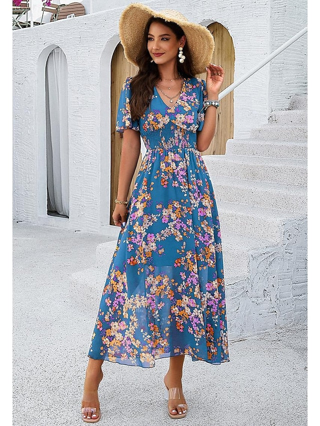 Women's Sheath Dress Chiffon Dress Sundress Floral Graphic