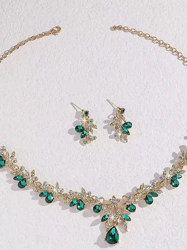 Rhinestone Pendant - Set Women's Jewelry Gold Teardrop with