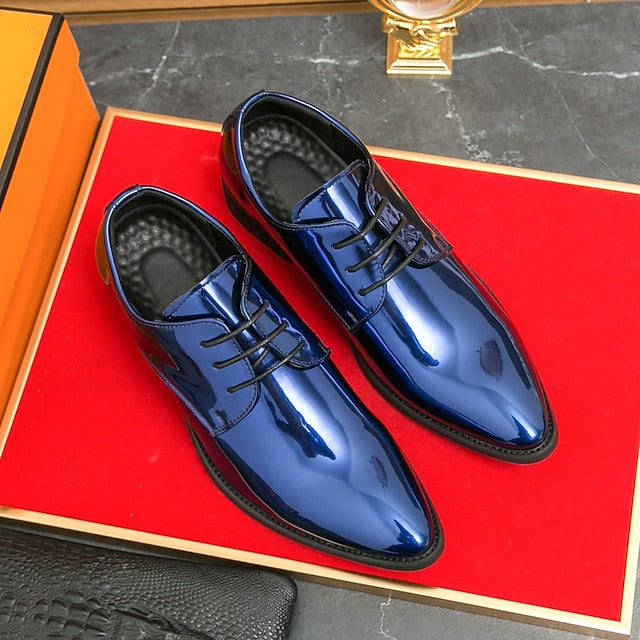 Lace-Up Formal Patent Men Shoes – for Glossy Leather Green