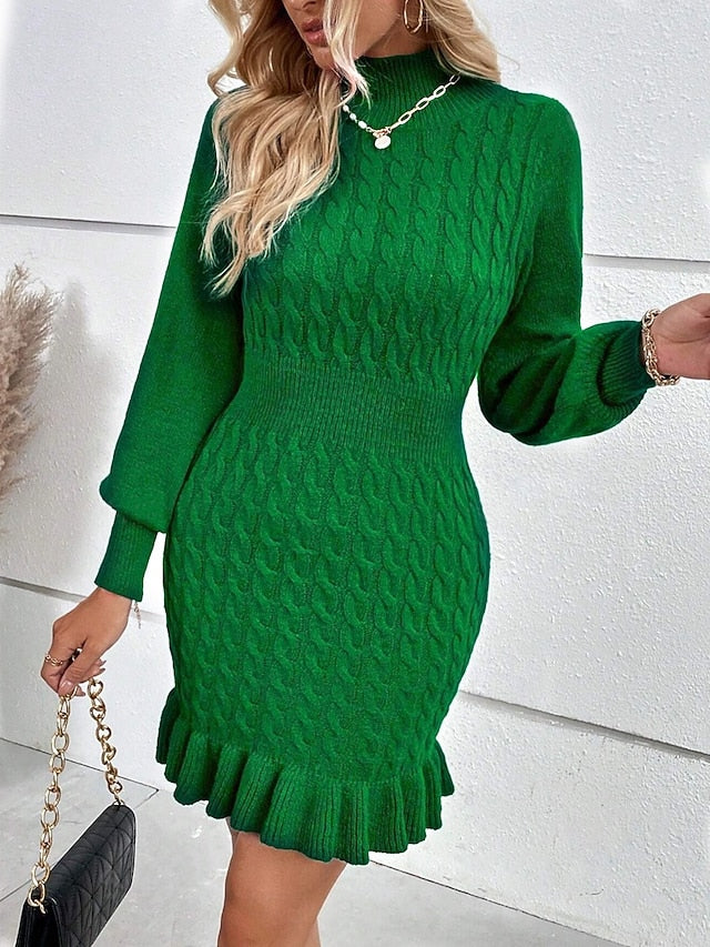 Women's Mini Dress Jumper Dress Elegant Casual Lantern
