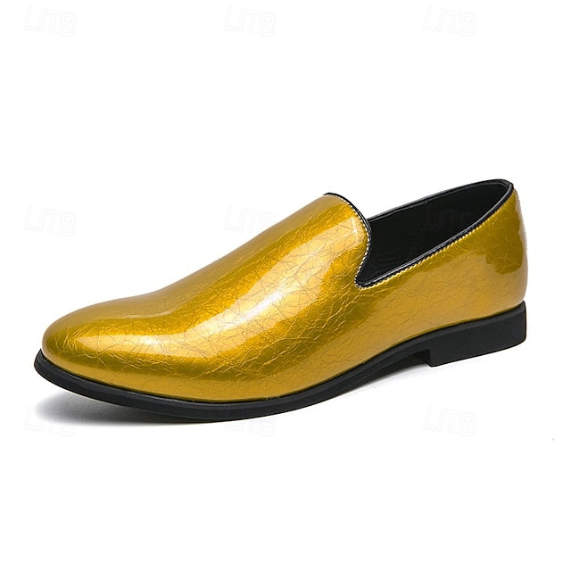 Slip-On Metallic Shiny – Men's Loafers Gold Fashionable