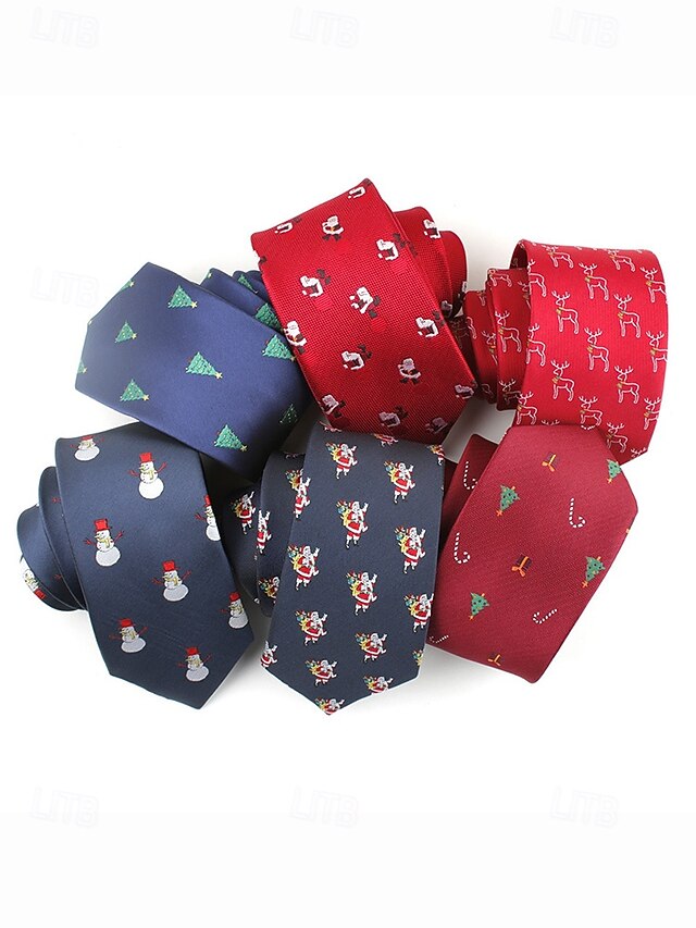 Necktie Christmas Santa Men's with