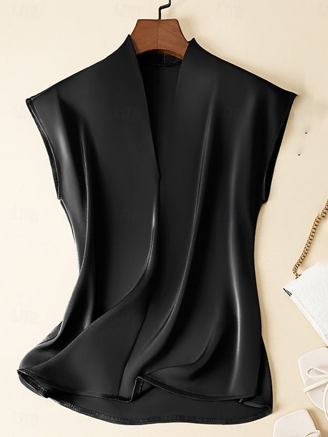 Women's Satin Top Satin Tank Plain Elegant Fashion Stylish