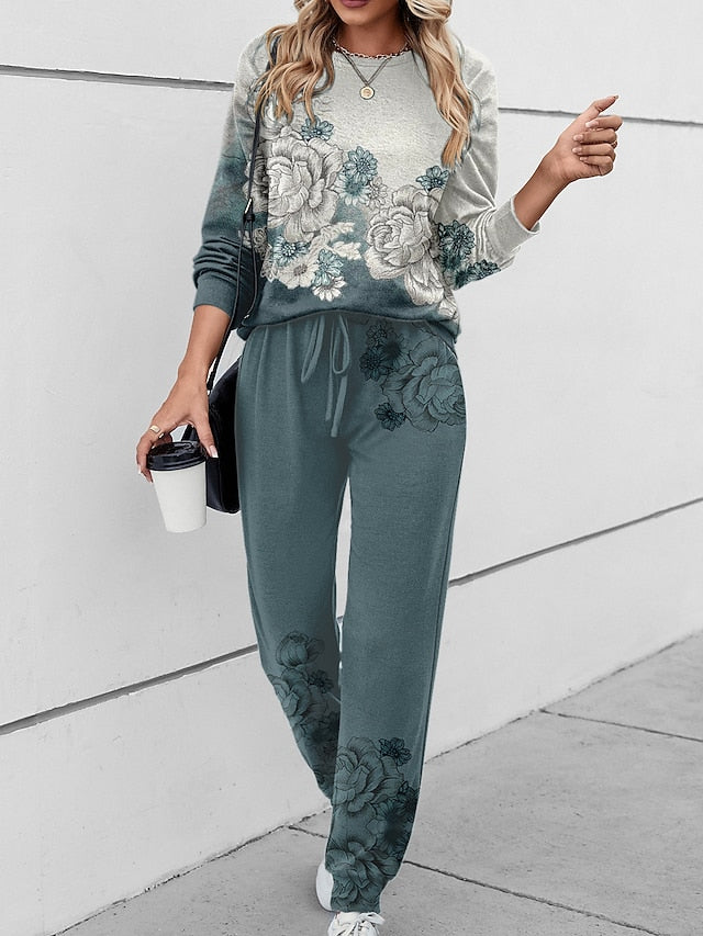 Women's 2 Pieces Sweatshirt Tracksuits Active Daily